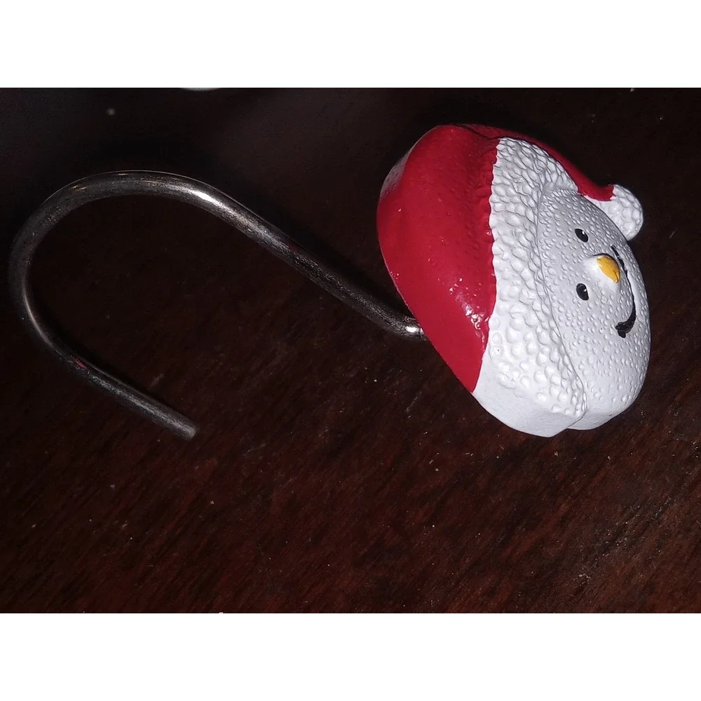 Set Of 12 Snowman Christmas Holiday Bathroom‎ Shower Curtain Hooks